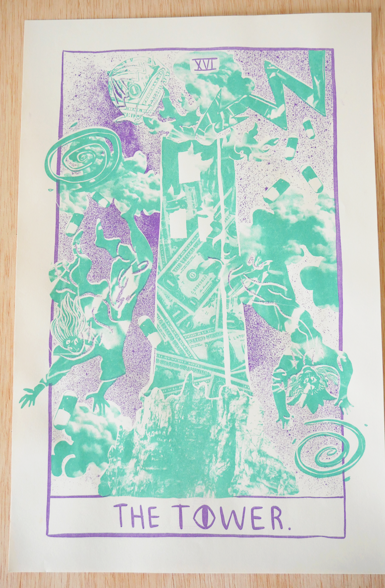 The Tower 11x17 Risograph Print