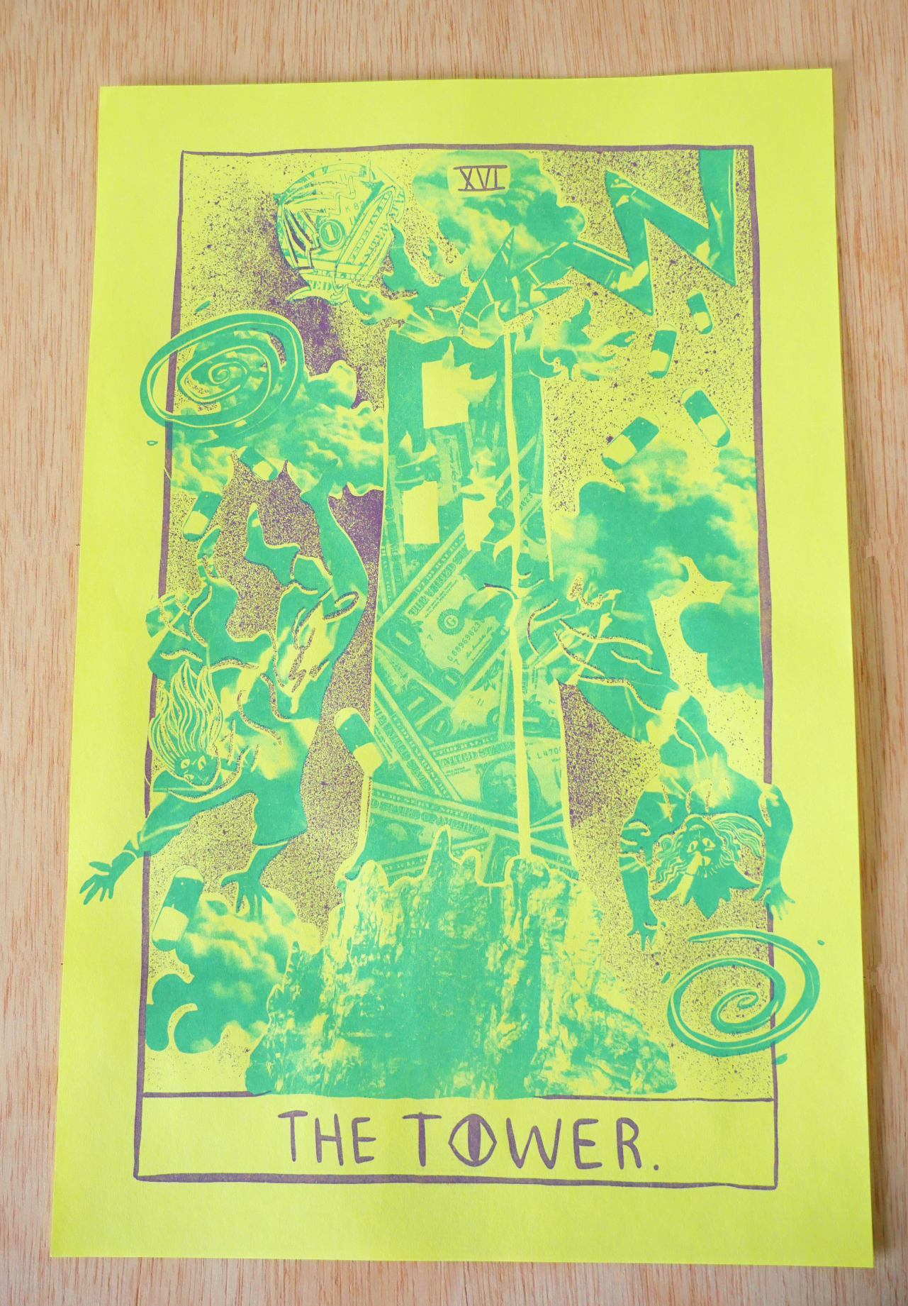 The Tower 11x17 Risograph Print